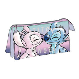 Stitch & Angel kiss 3 compartments pencil case 22,5 cm