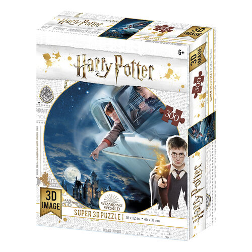 Puzzle lenticular Harry Potter y Ron en el Ford Anglia