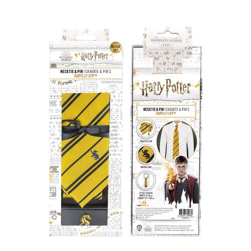 CNR - Corbata + Pin Licencia Harry Potter Hufflepuff