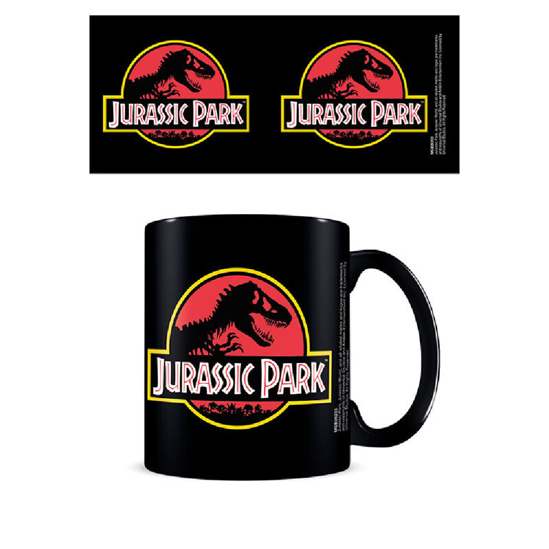 Taza de desayuno color Jurassic Park Logo Clásico