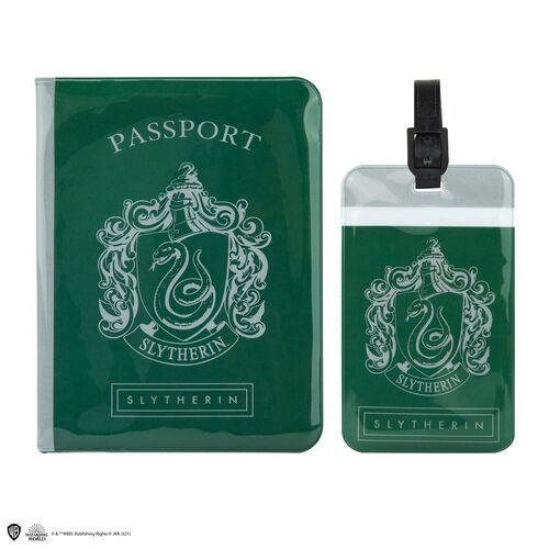 Etiqueta de equipaje y Funda de pasaporte Harry Potter Slytherin