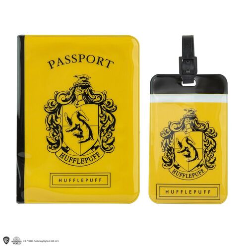 Etiqueta de equipaje y Funda de pasaporte Harry Potter Hufflepuff
