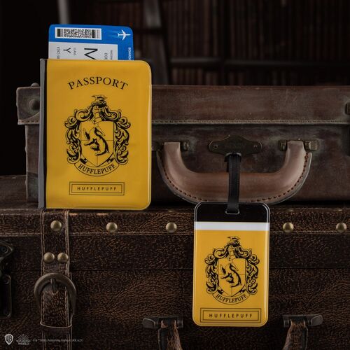 Etiqueta de equipaje y Funda de pasaporte Harry Potter Hufflepuff
