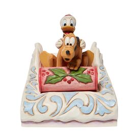 Figura decorativa Donald & Pluto en trineo