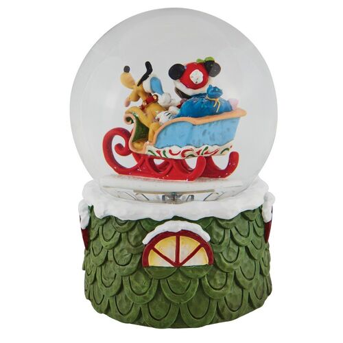 Bola de agua decorativa Mickey y Pluto navideos