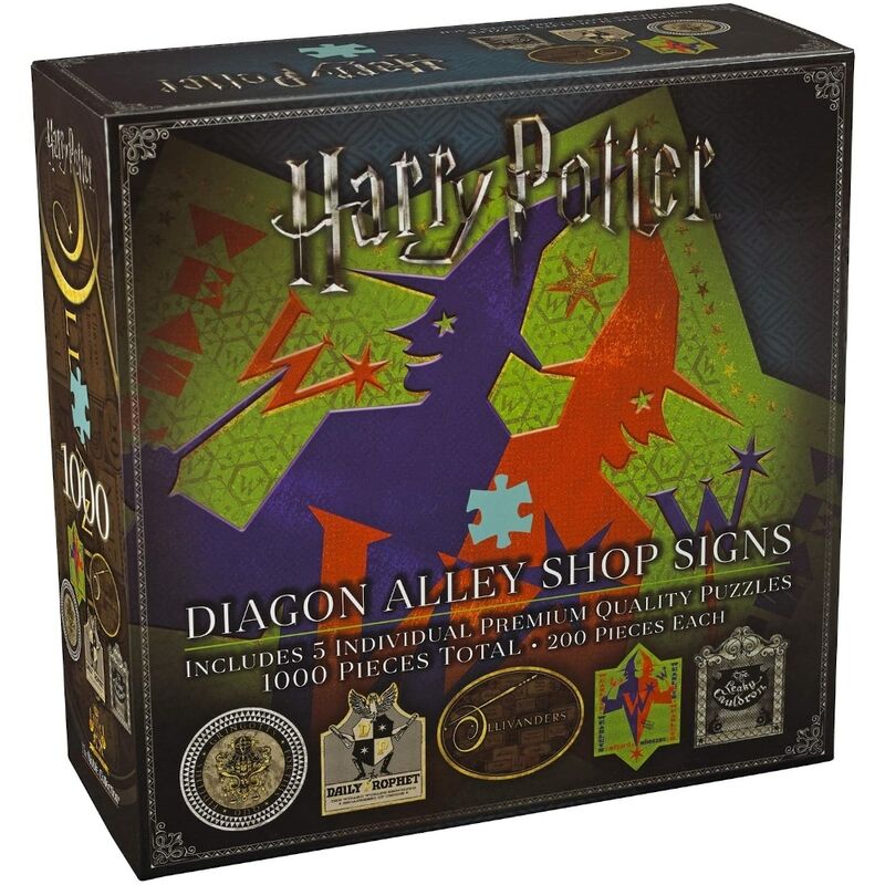 The Noble Collection, Puzzle 1000 piezas Diagon Alley Shop Signs de Harry Potter
