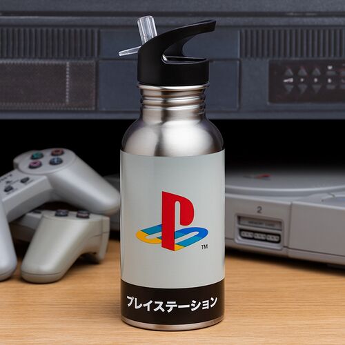 Playstation Heritage Metal Water Bottle w Straw
