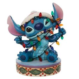 Figura decorativa Stitch envuelto en Luces de Navidad