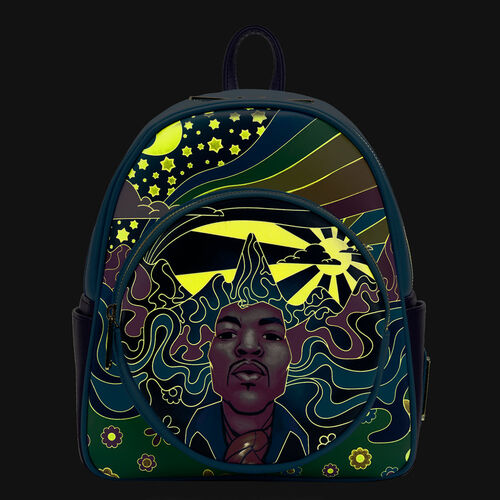 Jimi Hendrix Psychedelic Landscape Zip Mini Backpack