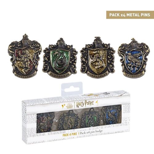 Pack de Pines Metlicos Harry Potter House Crest