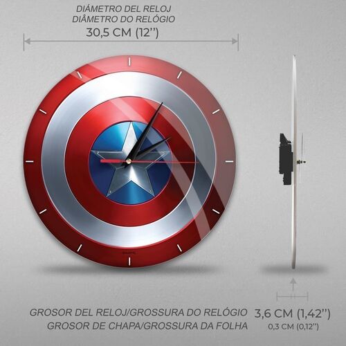 Wall Clock Glossy Captain America