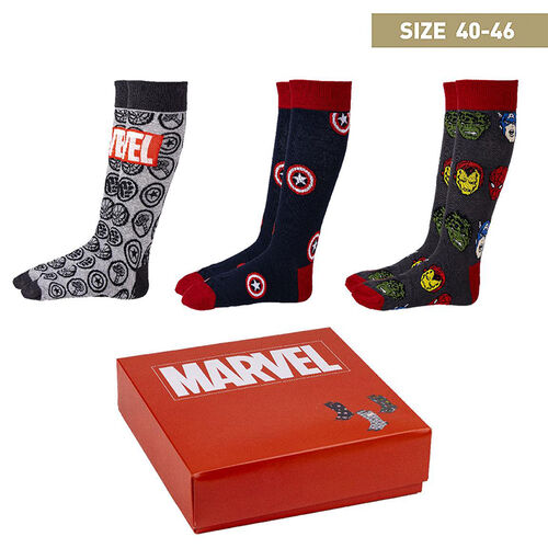 Pack de 3 calcetines Clsicos Marvel Talla 40/46