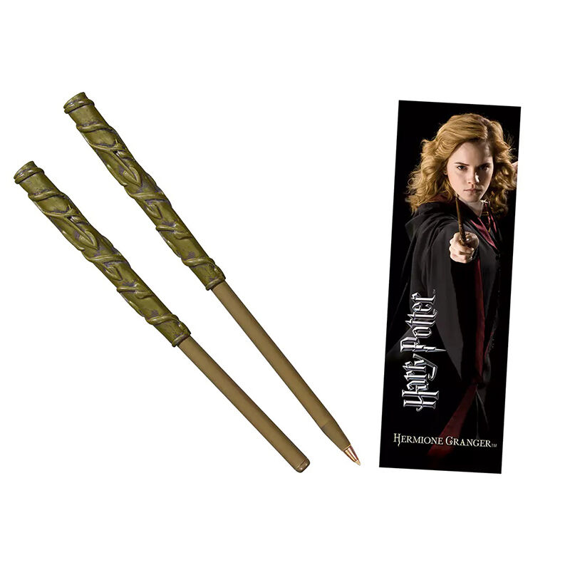 Bolígrafo Varita & marca página Hermione 18,5cm