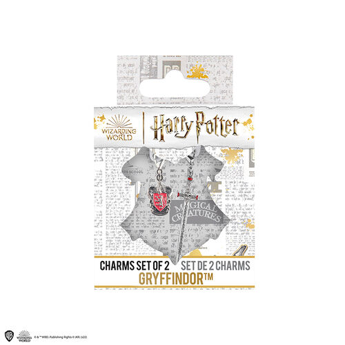 S/ 2 Gryffindor Charms (red house crest & sword)