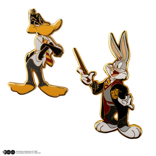 Set/2 Bugs Bunny&Daffy Duck at Hogwarts Pin Badges