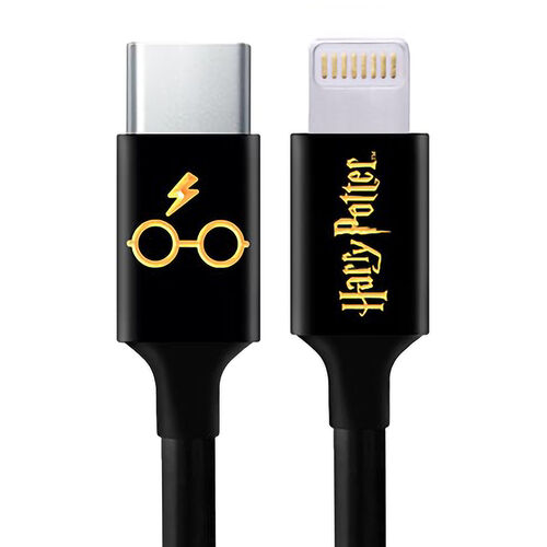 Cable Tipo C a Lightning (MFI) Harry Potter logo y gafas 1m