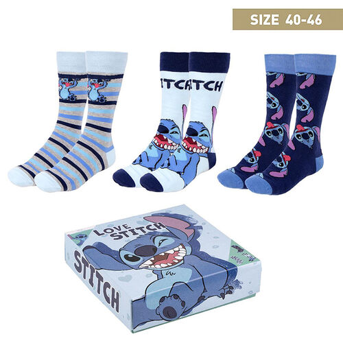 Pack de 3 calcetines Stitch Talla 40/46