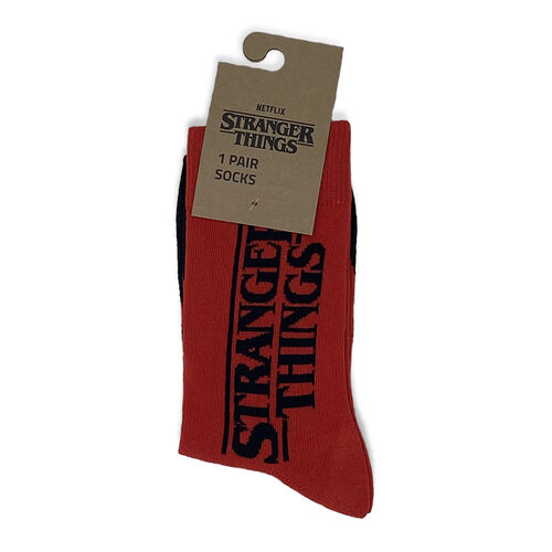 Stranger Things logo Socks red color. Sizes: 40-46