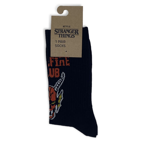 Stranger Things Logo Hellfire Club black Socks. Sizes: 35-41