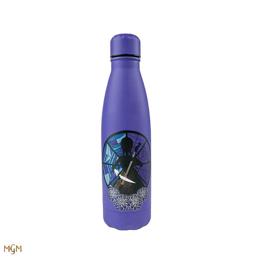 Wednesday Metal Bottle with purple Cello. 500ml and 22x7 cm