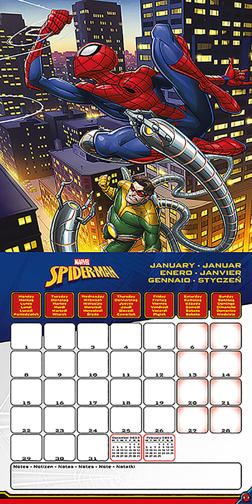 Calendario de pared 2024 Spider-Man 30 x 30 cm