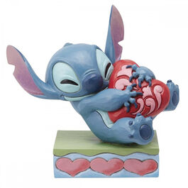 Figura decorativa Stitch abrazo corazón 13 x 14 x 9 cm