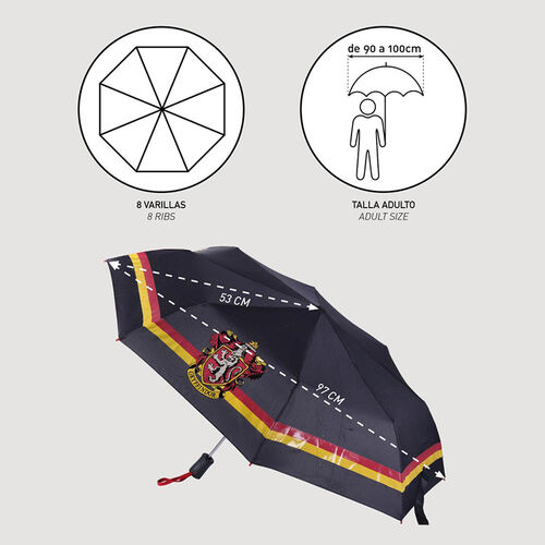 Paraguas retractil Cambia Color Harry Potter Gryffindor