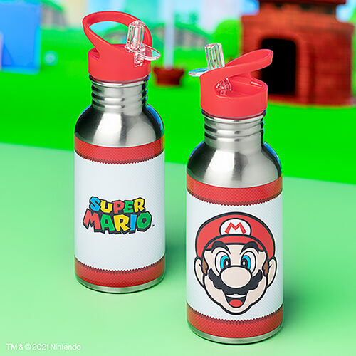 Super Mario Metal Water Bottle with Straw 500 ml