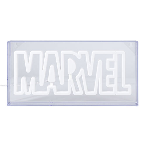 Lmpara LED estilo nen Logo Marvel  15 x 30 cm