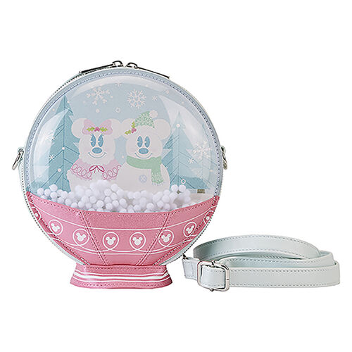 Mickey & Minnie Snowmen Pastel Snow Globe Shoulder Bag