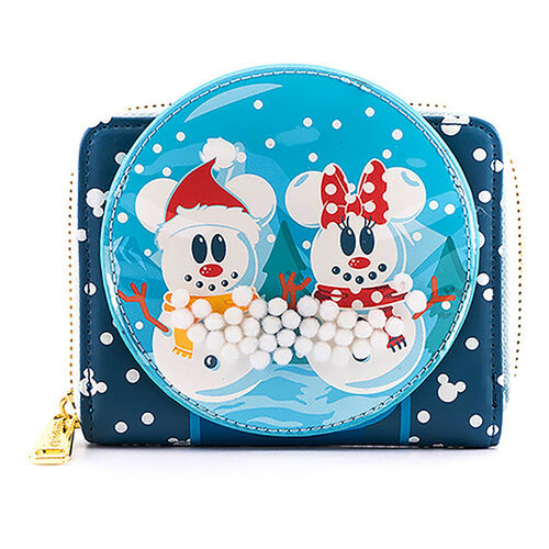 Mickey & Minnie Snowmen in Snowball Wallet