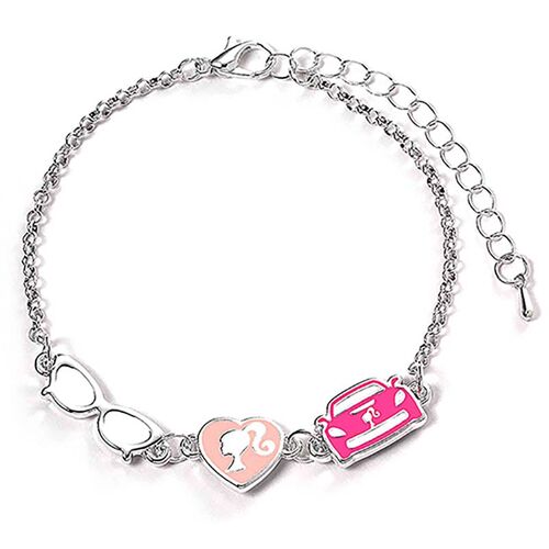 Barbie Charm Bracelet with three enamelled classic charms - Silhouette, Glasses & Corvette