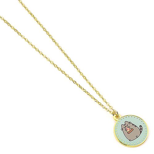 Pusheen the Cat Blue Pizza Necklace