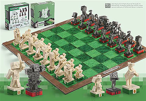 Chess Set Overworld Heroes vs. Hostile Mobs - Minecraft