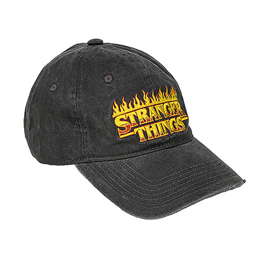 Curved visor cap Stranger Things flaming logo one size adult