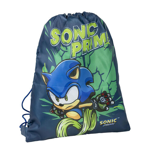 Sonic Prime backpack bag with green details 30 x 39 cm