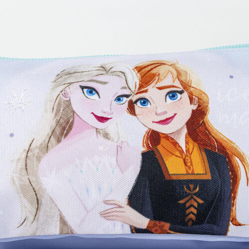 Estuche Portatodo Elsa & Anna (Floral) 3 compartimentos 22,5 cm