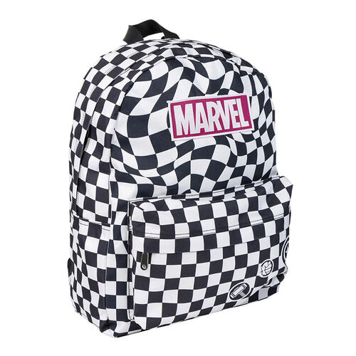 Marvel Logo large backpack checkered background 42 cm