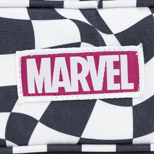 Estuche Portatodo Logo Marvel fondo ajedrezado ovalado 22,5 cm