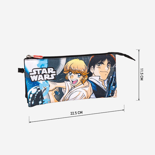 Estuche Portatodo Star Wars estilo Manga 3 compartimentos 22,5 cm