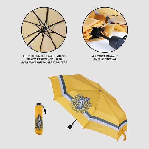Manual folding umbrella Hufflepuff Crest yellow 53 cm