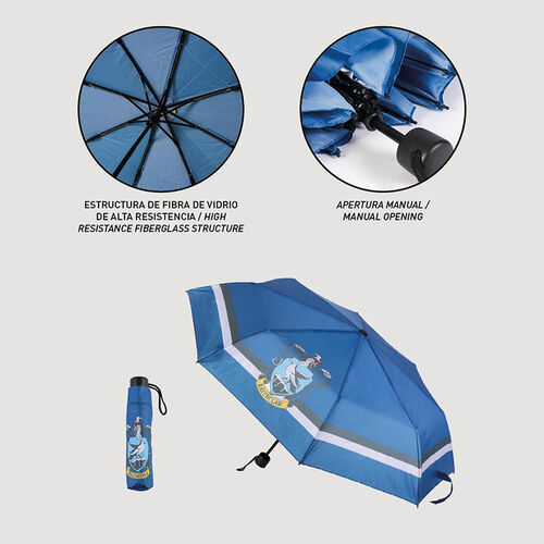 Paraguas manual plegable Escudo Ravenclaw azul 53 cm
