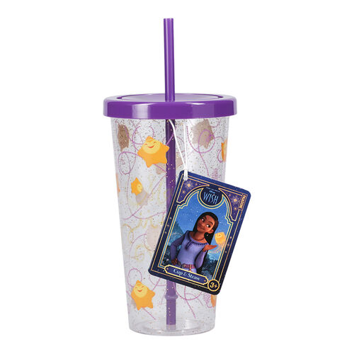 Wish Glitter Star Water Cup and Straw 700 ml