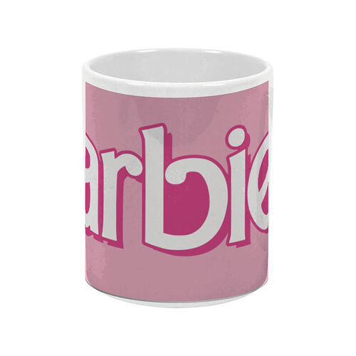Taza de cermica logo Barbie rosa/blanco 350 ml