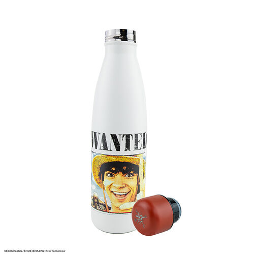 Botella Metlica Cartel Se busca Luffy (Live Action) 500 ml