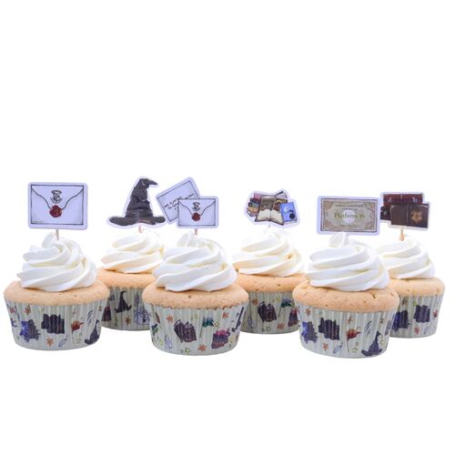 Set decoracin cupcakes capsulas y toppers (24) Hogwarts