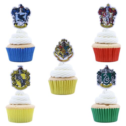 Set decoracin cupcakes (6) Harry Potter Crests